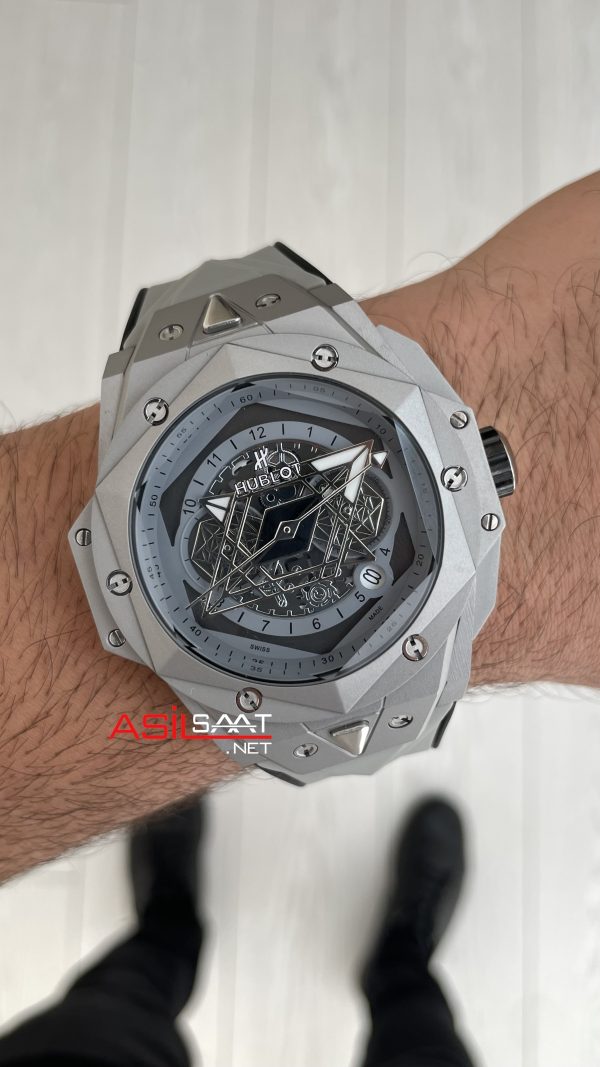 Hublot Sang Bleu II Grey 45mm Replika Saat