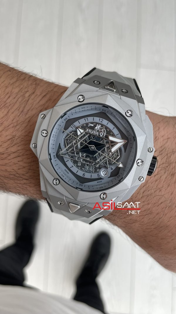 Hublot Sang Bleu II Grey 45mm Replika Saat