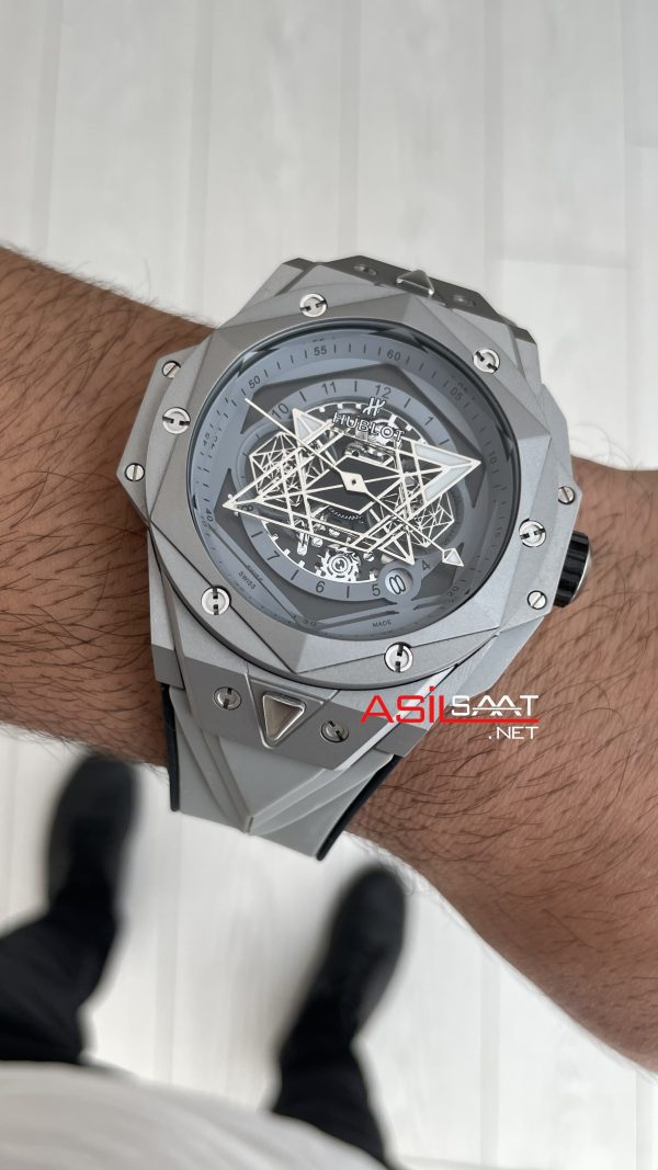 Hublot Sang Bleu II Grey 45mm Replika Saat