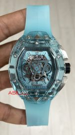 Hublot Spirit Of Big Bang Sang Bleu Water Blue Sapphire 44mm Şeffaf Su Mavisi Replika Saat