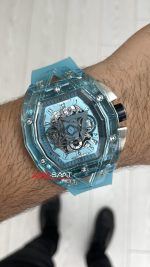 Hublot Spirit Of Big Bang Sang Bleu Water Blue Sapphire 44mm Şeffaf Su Mavisi Replika Saat