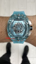 Hublot Spirit Of Big Bang Sang Bleu Water Blue Sapphire 44mm Şeffaf Su Mavisi Replika Saat