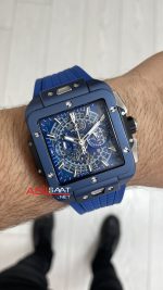 Hublot Square Bang Mavi Kadran 45mm Blue Replika Saat