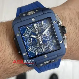 Hublot Square Bang Mavi Kadran 45mm Blue Replika Saat