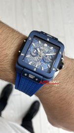 Hublot Square Bang Mavi Kadran 45mm Blue Replika Saat