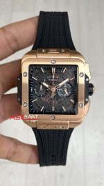 Hublot Square Bang Siyah Kadran 45mm Rose Replika Saat