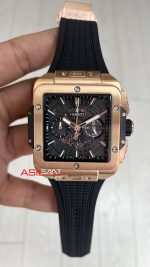 Hublot Square Bang Siyah Kadran 45mm Rose Replika Saat
