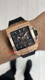 Hublot Square Bang Siyah Kadran 45mm Rose Replika Saat
