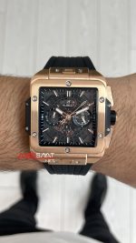 Hublot Square Bang Siyah Kadran 45mm Rose Replika Saat