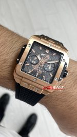 Hublot Square Bang Siyah Kadran 45mm Rose Replika Saat