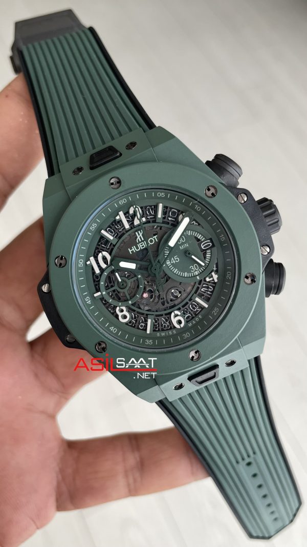 Hublot Unico Dark Green Seramik 44mm Yeşil Kadran Replika Saat