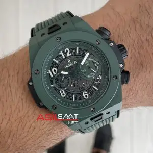 Hublot Unico Dark Green Seramik 44mm Yeşil Kadran Replika Saat