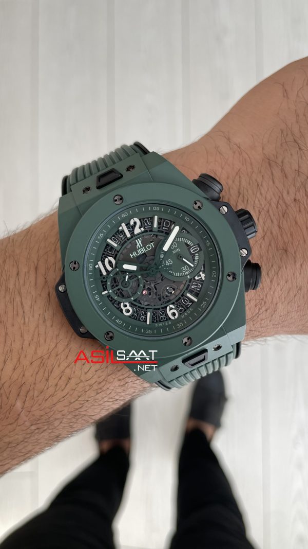 Hublot Unico Dark Green Seramik 44mm Yeşil Kadran Replika Saat