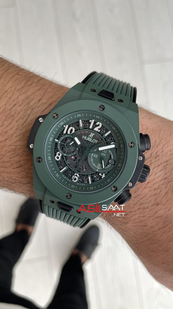 Hublot Unico Dark Green Seramik 44mm Yeşil Kadran Replika Saat