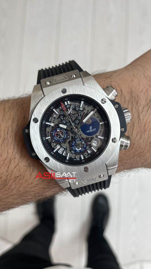 Hublot Unico Perpetual Calendar Big Bang 44mm Silver Replika Saat