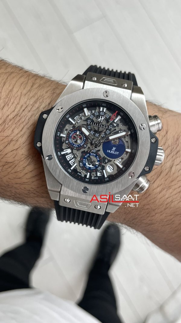 Hublot Unico Perpetual Calendar Big Bang 44mm Silver Replika Saat