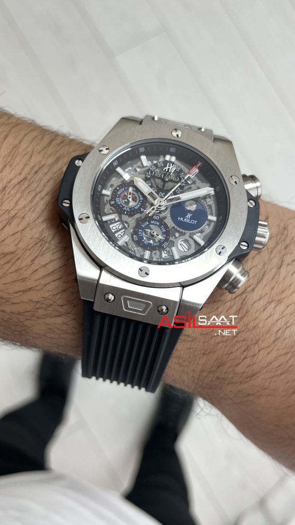 Hublot Unico Perpetual Calendar Big Bang 44mm Silver Replika Saat