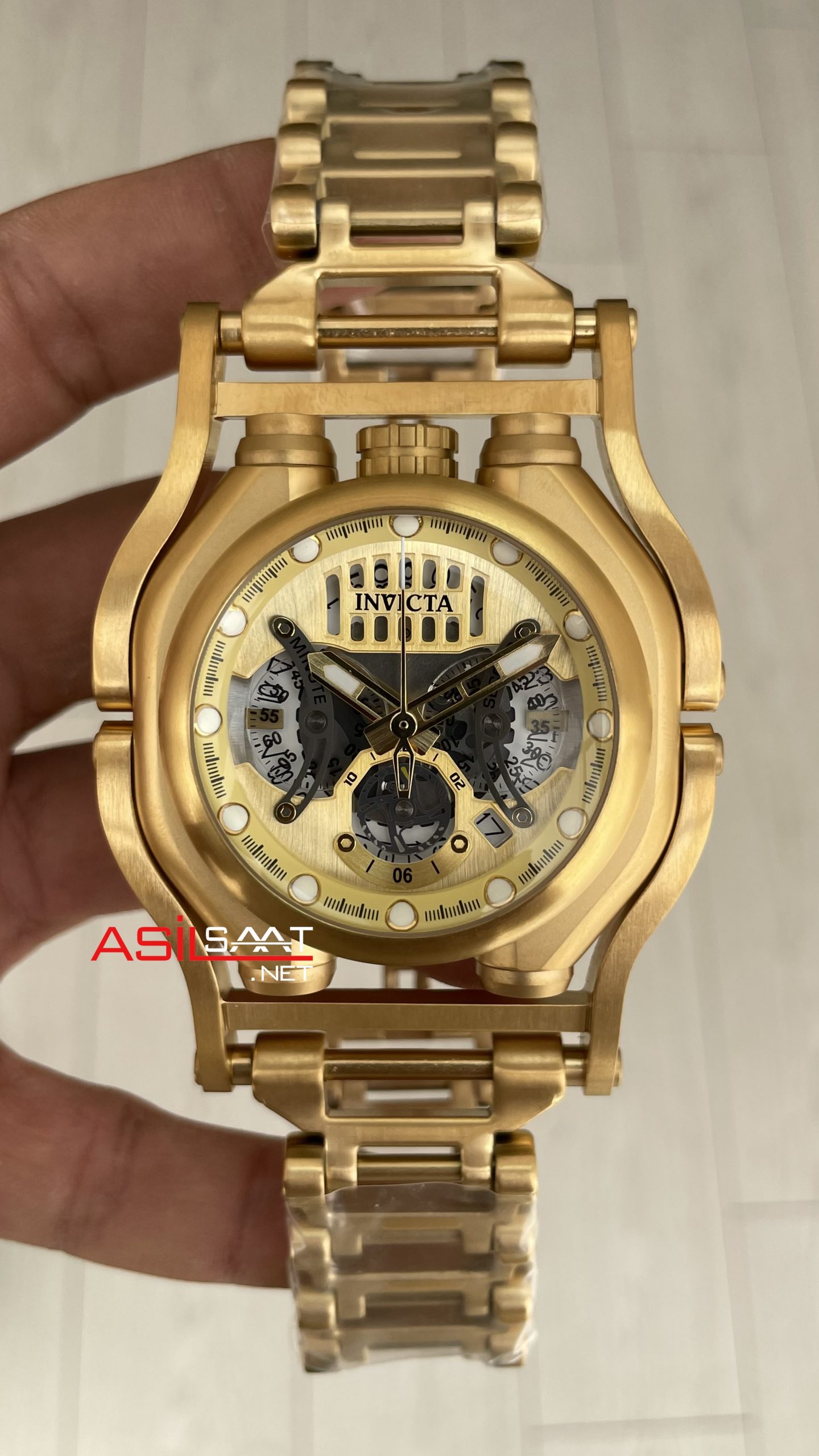 Invicta Sea Hunter Sarı 41718 Gold 56mm Replika Saat Invicta Sea Hunter Sarı 41718 Gold 56mm Replika Saat