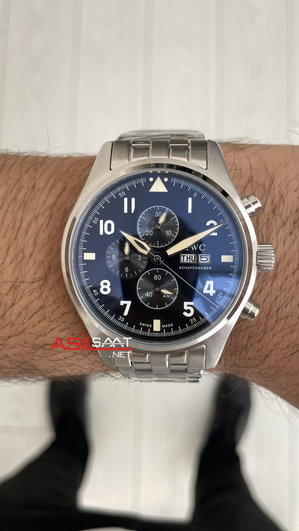 IWC Pilot Chronograph Black IW378002 Siyah Kadran 43mm Replika Saat