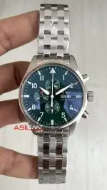 IWC Pilot Chronograph Green IW388104 Yeşil Kadran 43mm Replika Saat