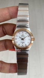Omega Constellation Beyaz Taşlı Kadran 28mm Silver Rose Kadın Saati