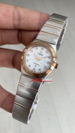 Omega Constellation Beyaz Taşlı Kadran 28mm Silver Rose Kadın Saati