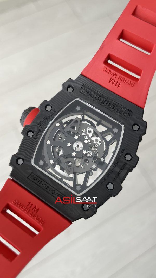 Richard Mille Rafael Nadal RM35-02 Kırmızı Carbon Black Replika Saat