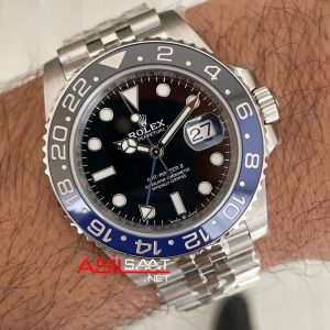 Rolex Batgirl Gmt Master II 126710BLNR Jubilee 40mm DD3285 V3 Super Klon Swiss ETA Saat AR Factory