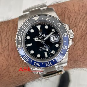 Rolex Batman Gmt Master II 126710BLNR Oyster 40mm DD3285 V3 Super Klon Swiss ETA Saat AR Factory