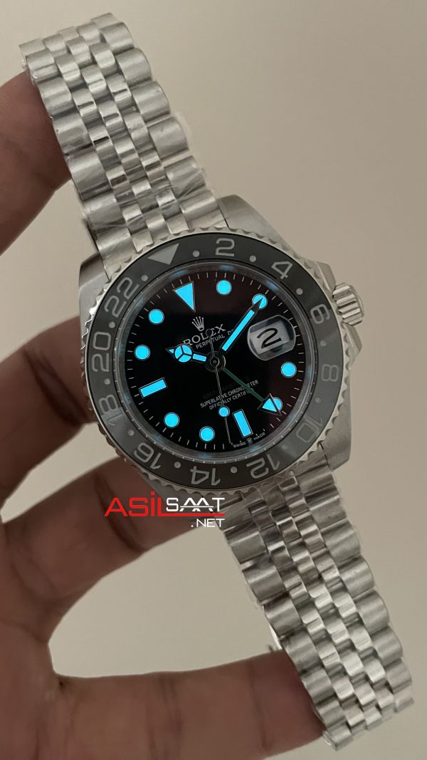 Rolex Bruce Wayne Gmt Master II 126710GRNR Jubilee 40mm Replika Saat