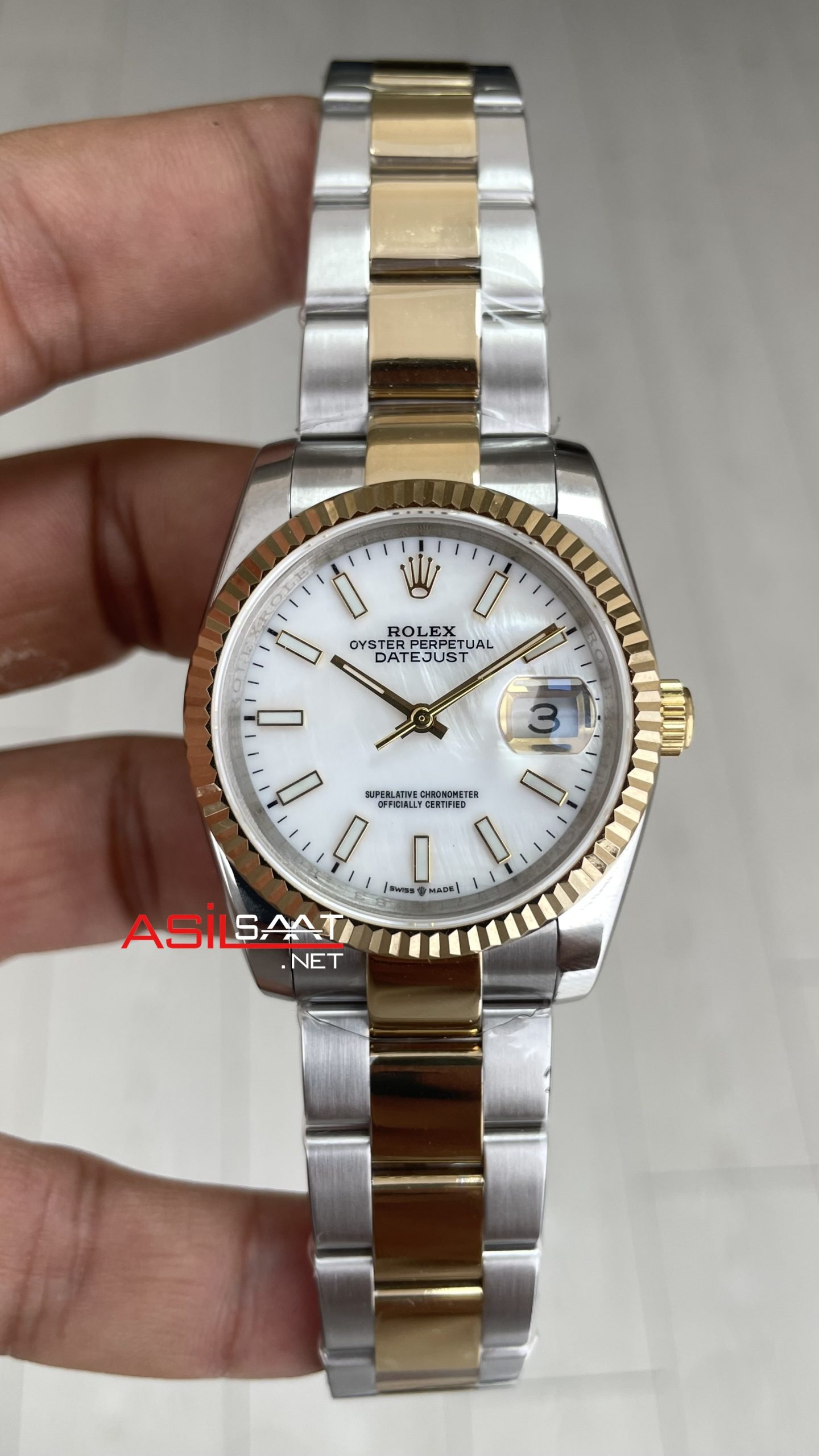 Rolex Datejust Beyaz Kadran 126233 Jubilee Two Tone Gold 36mm Replika Saat Rolex Datejust Beyaz Kadran 126233 Jubilee Two Tone Gold 36mm Replika Saat