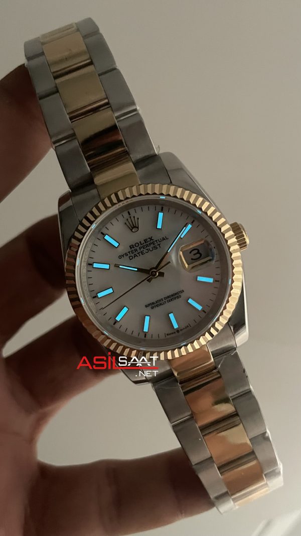Rolex Datejust Beyaz Kadran 126233 Jubilee Two Tone Gold 36mm Replika Saat Rolex Datejust Beyaz Kadran 126233 Jubilee Two Tone Gold 36mm Replika Saat