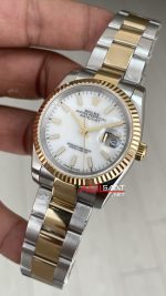 Rolex Datejust Beyaz Kadran 126233 Jubilee Two Tone Gold 36mm Replika Saat