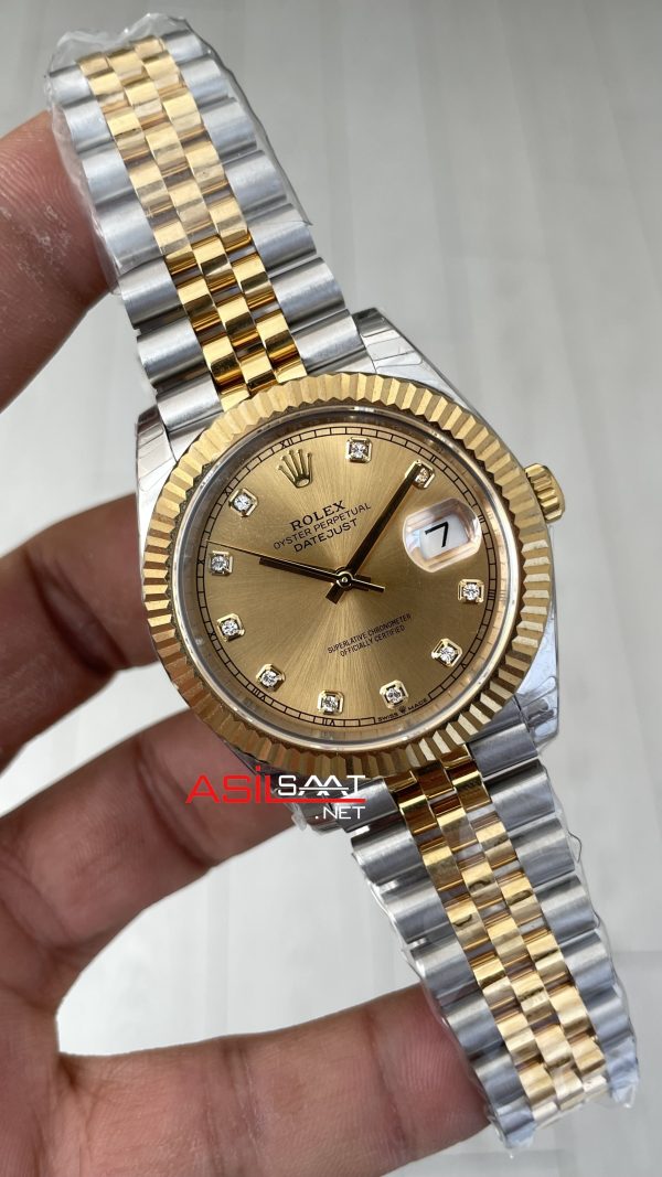 Rolex Datejust Champagne Diamond Dial 126333 Jubilee Two Tone Gold 41mm ETA Swiss