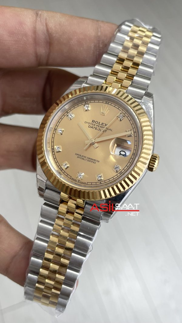 Rolex Datejust Champagne Diamond Dial 126333 Jubilee Two Tone Gold 41mm ETA Swiss