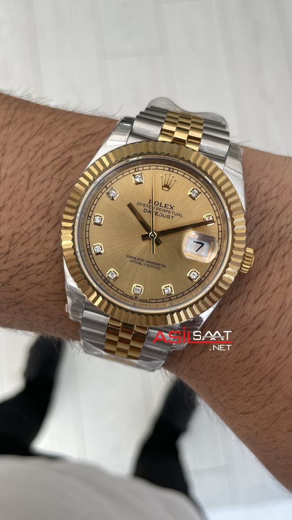 Rolex Datejust Champagne Diamond Dial 126333 Jubilee Two Tone Gold 41mm ETA Swiss