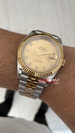 Rolex Datejust Champagne Diamond Dial 126333 Jubilee Two Tone Gold 41mm ETA Swiss