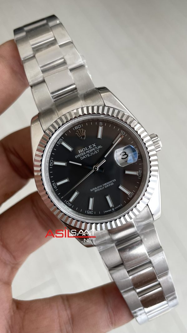 Rolex Datejust Gri Kadran 126334 Oyster Rhodium Grey 41mm Replika Saat