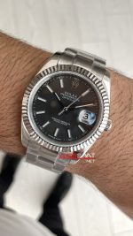 Rolex Datejust Gri Kadran 126334 Oyster Rhodium Grey 41mm Replika Saat