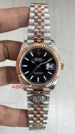 Rolex Datejust Jubilee 126331 Rosegold Two Tone Siyah Kadran 41mm 3235 Super Clone Swiss ETA Clean Factory
