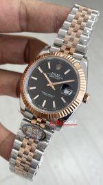 Rolex Datejust Jubilee 126331 Rosegold Two Tone Siyah Kadran 41mm 3235 Super Clone Swiss ETA Clean Factory