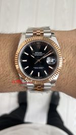 Rolex Datejust Jubilee 126331 Rosegold Two Tone Siyah Kadran 41mm 3235 Super Clone Swiss ETA Clean Factory