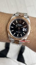 Rolex Datejust Jubilee 126331 Rosegold Two Tone Siyah Kadran 41mm 3235 Super Clone Swiss ETA Clean Factory