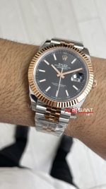 Rolex Datejust Jubilee 126331 Rosegold Two Tone Siyah Kadran 41mm 3235 Super Clone Swiss ETA Clean Factory