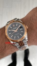 Rolex Datejust Jubilee 126331 Rosegold Two Tone Siyah Kadran 41mm 3235 Super Clone Swiss ETA Clean Factory