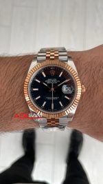 Rolex Datejust Jubilee 126331 Rosegold Two Tone Siyah Kadran 41mm 3235 Super Clone Swiss ETA Clean Factory