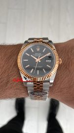 Rolex Datejust Jubilee 126331 Rosegold Two Tone Siyah Kadran 41mm 3235 Super Clone Swiss ETA Clean Factory