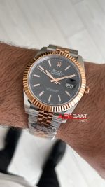 Rolex Datejust Jubilee 126331 Rosegold Two Tone Siyah Kadran 41mm 3235 Super Clone Swiss ETA Clean Factory