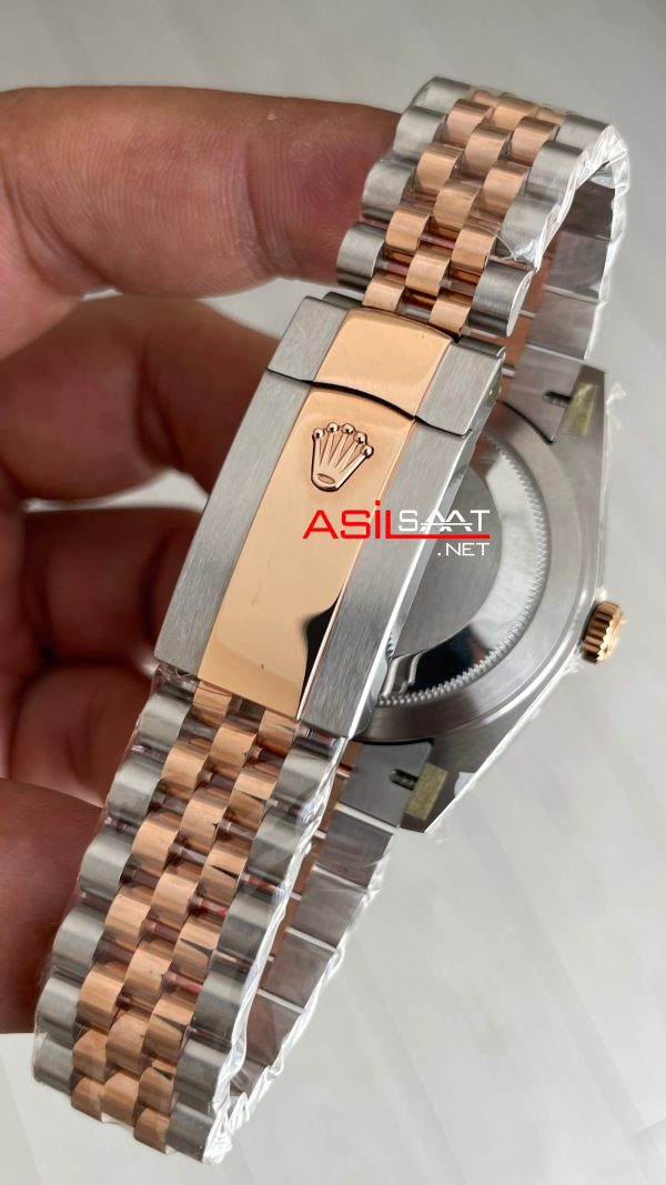 Rolex Datejust Jubilee 126331 Rosegold Two Tone Siyah Kadran 41mm 3235 Super Clone Swiss ETA Clean Factory