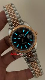 Rolex Datejust Jubilee 126331 Rosegold Two Tone Siyah Kadran 41mm 3235 Super Clone Swiss ETA Clean Factory